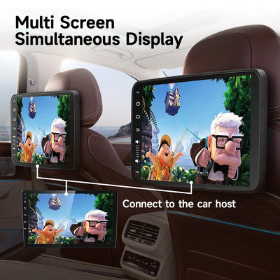 Écran Appui-Tête Android IPS CarPlay WiFi Bluetooth - vue de trois-quarts - Becquet Voiture