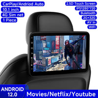 Écran Appui-Tête Android IPS CarPlay WiFi Bluetooth - vue rapprochée 3 - Becquet Voiture