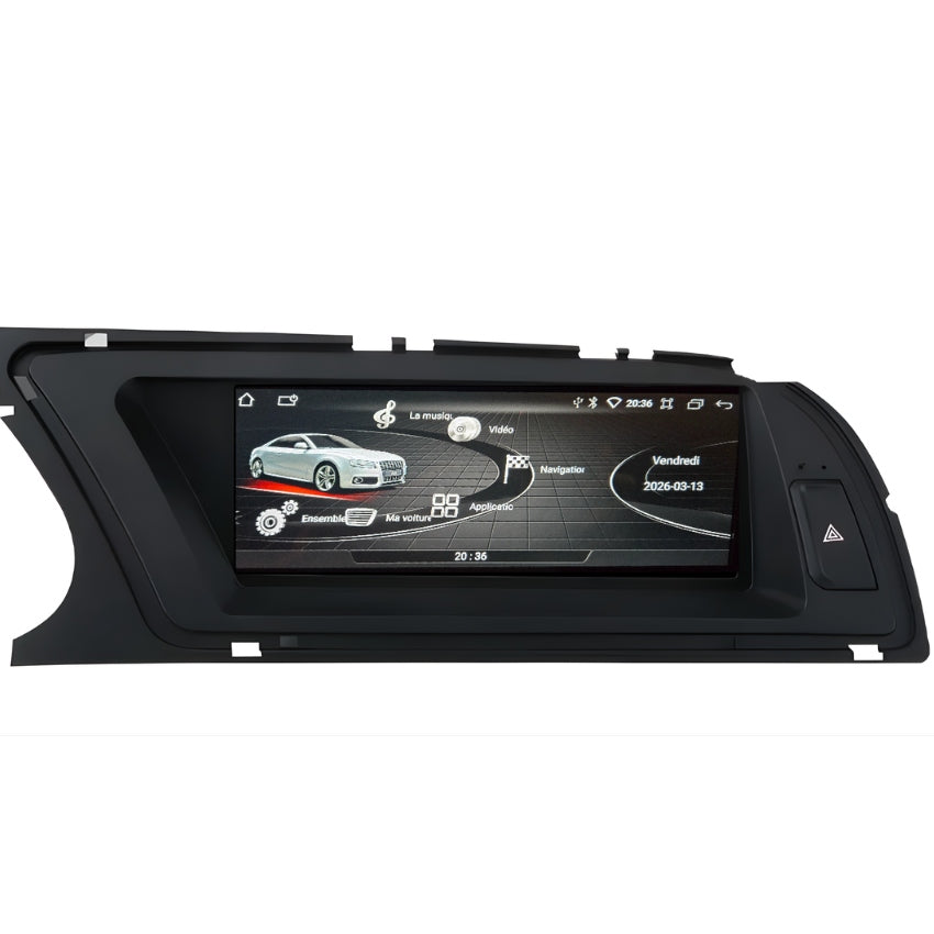 Ecran Autoradio Android Carplay Audi A4 A5 B8 Q5 - vue de face - Becquet Voiture