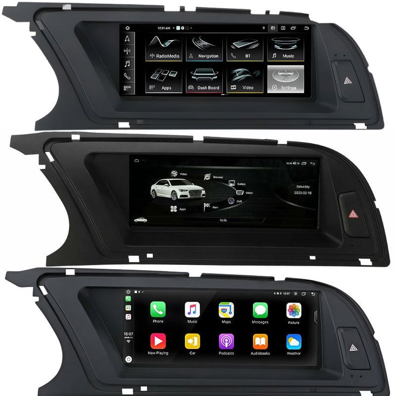 Ecran Autoradio Android Carplay Audi A4 A5 B8 Q5 - vue de trois-quarts - Becquet Voiture