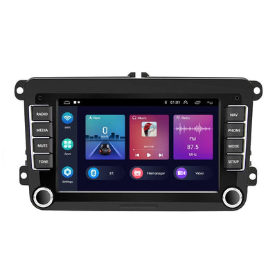 Ecran Autoradio Android CarPlay VW Golf 5 6 Polo - vue de face - Becquet Voiture