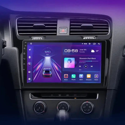 Ecran Autoradio Android CarPlay VW Golf 7 - vue arrière - Becquet Voiture