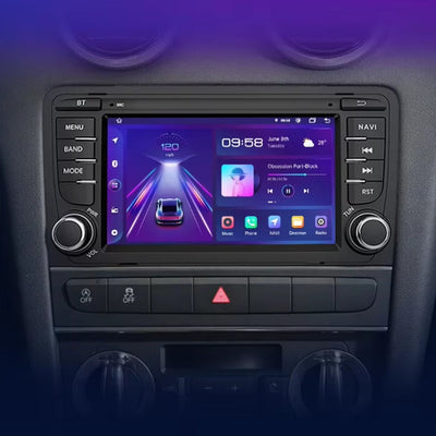 Ecran Autoradio CarPlay Audi A3 8P - vue de profil - Becquet Voiture