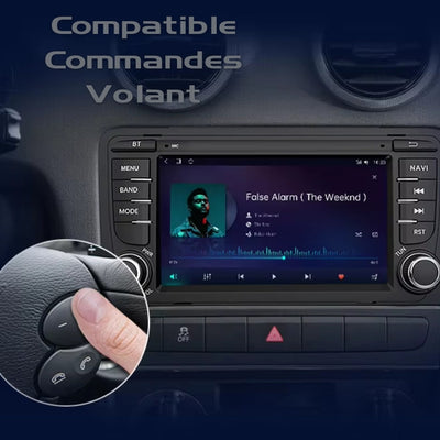 Ecran Autoradio CarPlay Audi A3 8P - vue de trois-quarts - Becquet Voiture