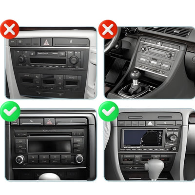 Ecran Autoradio Carplay Audi A4 B6 B7 9 Pouces - détail du montage - Becquet Voiture