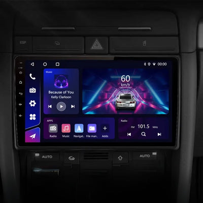 Ecran Autoradio Carplay Audi A4 B6 B7 9 Pouces - vue arrière - Becquet Voiture