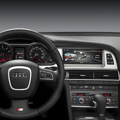 Ecran Autoradio Carplay Audi A6 C6 MMI 2G 3G - vue de profil - Becquet Voiture