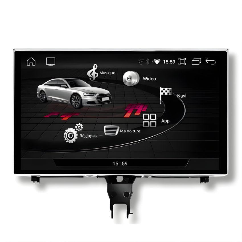 Ecran Autoradio Carplay Audi A6 C7 9 Pouces Retractable - vue de face - Becquet Voiture