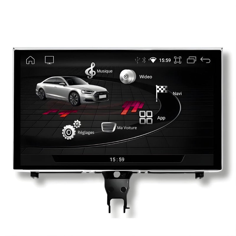 Ecran Autoradio Carplay Audi A6 C7 9 Pouces Retractable - vue de face - Becquet Voiture