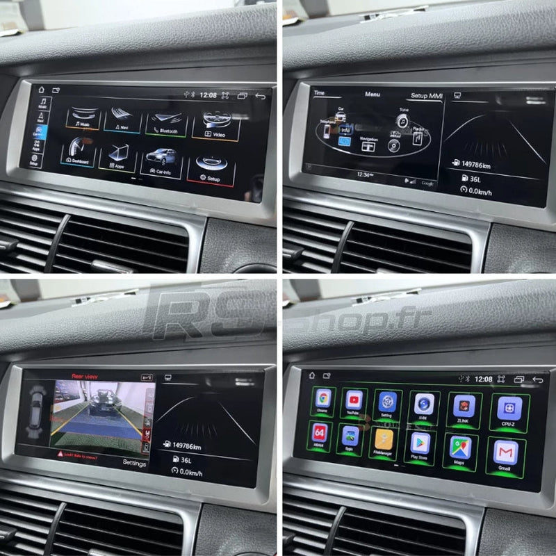 Ecran Autoradio Carplay Audi Q7 4L MMI 2G 3G - vue arrière - Becquet Voiture