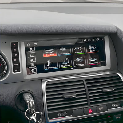 Ecran Autoradio Carplay Audi Q7 4L MMI 2G 3G - vue de profil - Becquet Voiture
