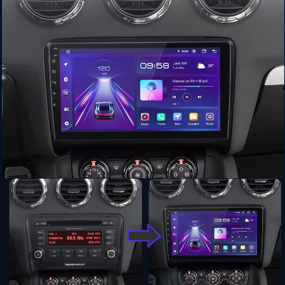 Ecran Autoradio Carplay Audi TT MK2 7 Pouces - vue arrière - Becquet Voiture