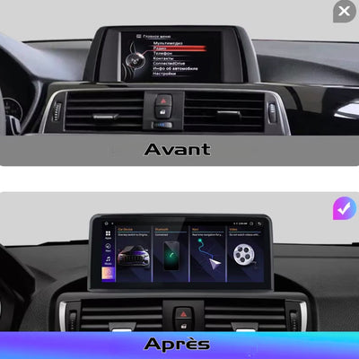 Ecran Autoradio Carplay BMW Serie 1 2 3 4 F20 F30 - vue de profil - Becquet Voiture
