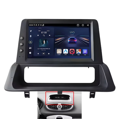 Ecran Autoradio Carplay Renault Clio 3 2GB 32GB - détail du montage - Becquet Voiture