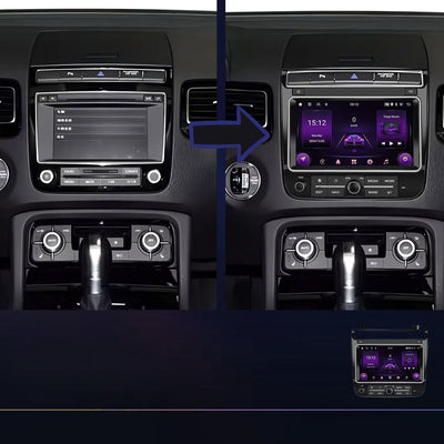 Ecran Autoradio Carplay VW Touareg 2 7 Pouces - installé sur véhicule - Becquet Voiture