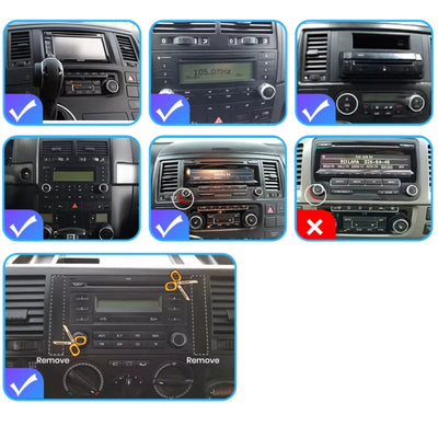 Ecran Autoradio Carplay VW Touareg T5 7 Pouces - détail du montage - Becquet Voiture