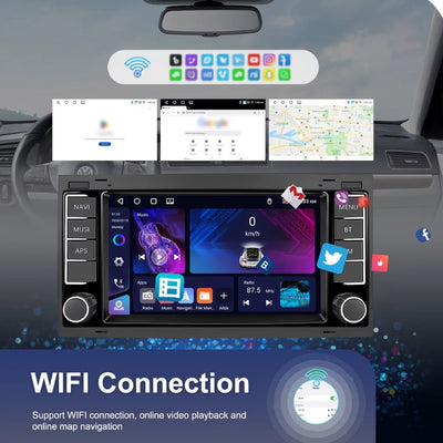 Ecran Autoradio Carplay VW Touareg T5 7 Pouces - installé sur véhicule - Becquet Voiture