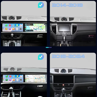Ecran Carplay Double Porsche Macan 2GB 32GB - détail du montage - Becquet Voiture