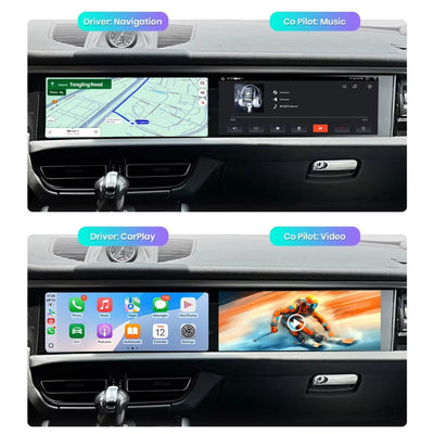 Ecran Carplay Double Porsche Macan 2GB 32GB - packshot studio - Becquet Voiture