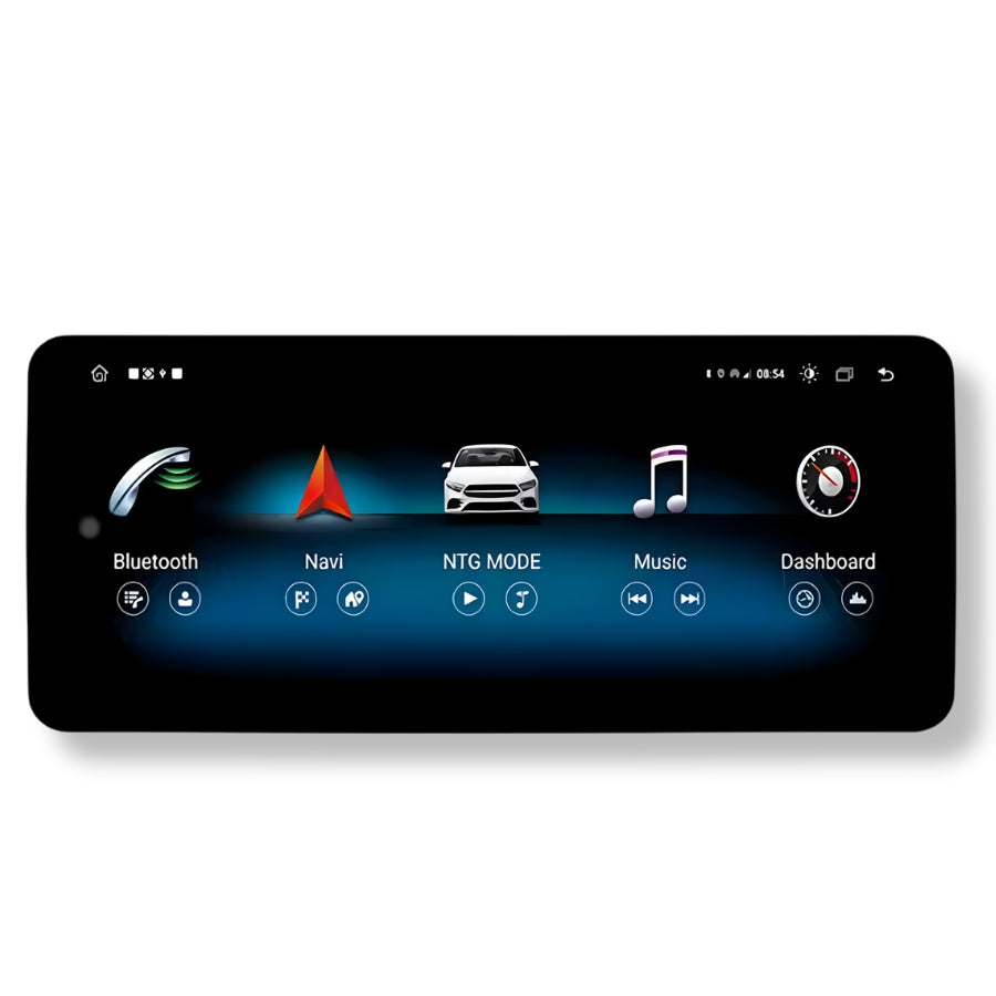 Ecran Carplay Mercedes Classe A W176 10.25 - vue de face - Becquet Voiture