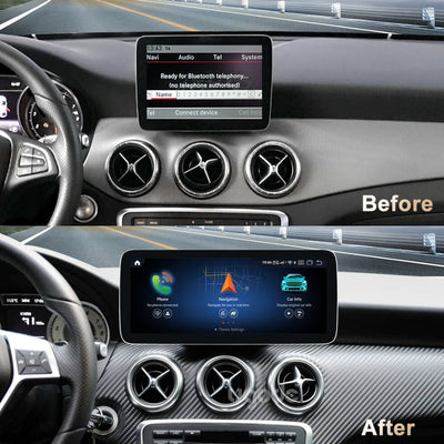 Ecran Carplay Mercedes Classe A W176 10.25 - vue de trois-quarts - Becquet Voiture