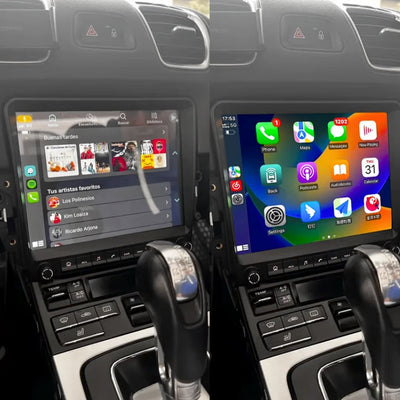 Ecran Carplay Porsche 911 991 Cayman Boxster - vue de trois-quarts - Becquet Voiture