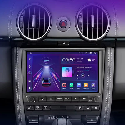 Ecran Carplay Porsche 911 997 Cayman 987 Boxster - vue de profil - Becquet Voiture