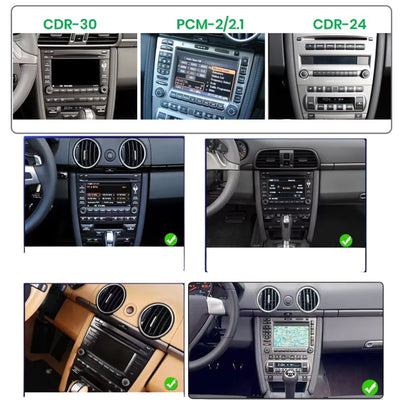 Ecran Carplay Porsche 911 997 Cayman 987 Boxster - vue de trois-quarts - Becquet Voiture