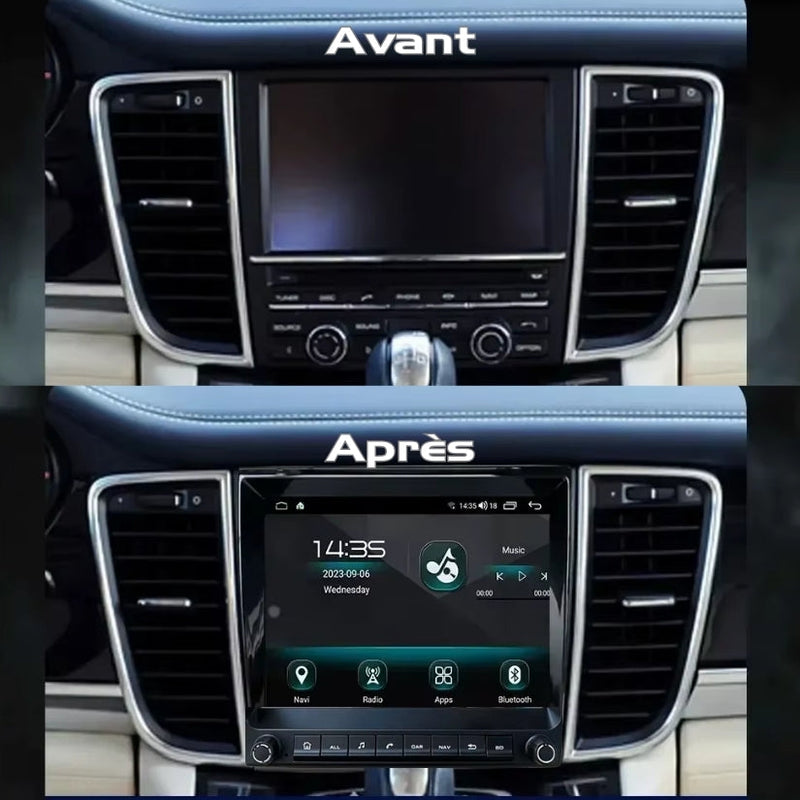 Ecran Carplay Porsche Panamera 2010-2016 PCM - vue arrière - Becquet Voiture
