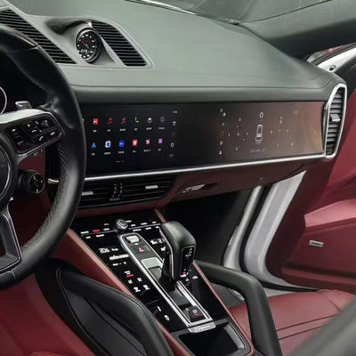 Ecran Copilote Carplay Porsche Cayenne 3 2018-2025 - vue de trois-quarts - Becquet Voiture