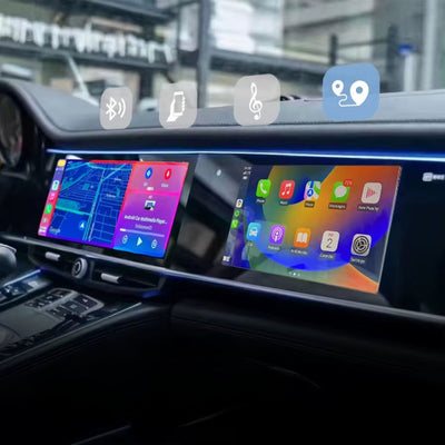 Ecran Double Carplay Porsche Panamera 4GB 64GB - vue de trois-quarts - Becquet Voiture