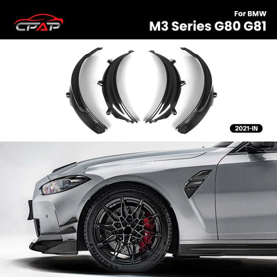 Élargisseurs d'Ailes Carbone BMW M3 G80 G81 - vue de face - Becquet Voiture