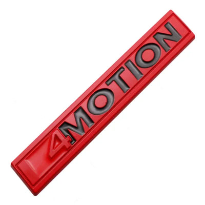Emblème 4Motion VW Arrière 11cm Chrome Noir Rouge - détail du montage - Becquet Voiture