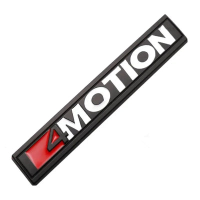 Emblème 4Motion VW Arrière 11cm Chrome Noir Rouge - installé sur véhicule - Becquet Voiture