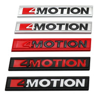 Emblème 4Motion VW Arrière 11cm Chrome Noir Rouge - vue de face - Becquet Voiture