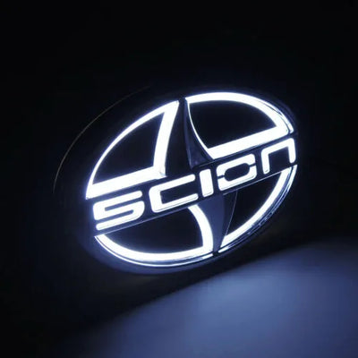 Emblème Arrière LED 4D Scion Lumineux 12V Étanche - installé sur véhicule - Becquet Voiture