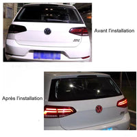 Emblème Arrière Lumineux Volkswagen Golf 8 LED 32 Couleurs - vue de profil - Becquet Voiture