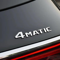 Emblème Arrière Mercedes 4Matic Logo 14.6cm - vue de profil - Becquet Voiture