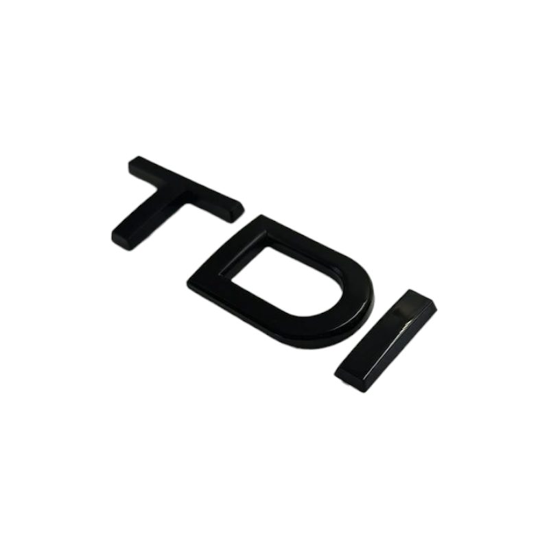 Heckemblem TDI Audi glänzend schwarz - Rückansicht - Becquet Voiture