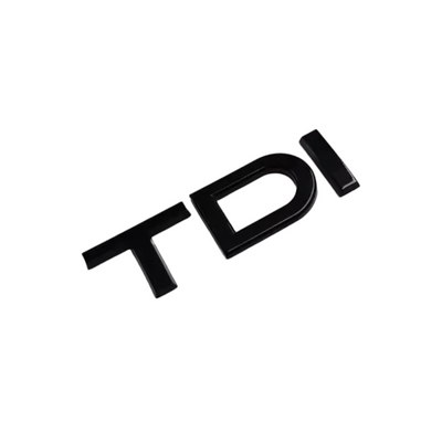Emblème arrière TDI Audi noir brillant - vue de profil - Becquet Voiture