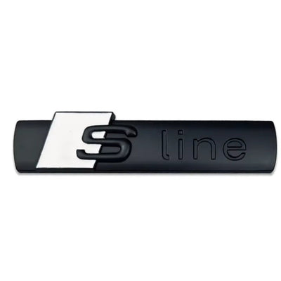 Emblème Autocollant S-Line Audi Aluminium 1.6x7cm - vue arrière 2 - Becquet Voiture