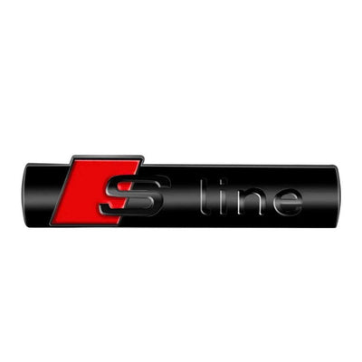 Emblème Autocollant S-Line Audi Aluminium 1.6x7cm - vue arrière - Becquet Voiture