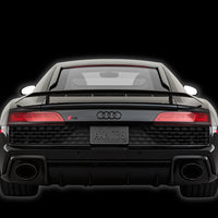 Emblème Badge Audi R8 Arrière Noir Chrome - vue de profil - Becquet Voiture