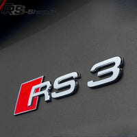 Emblème Badge Audi RS3 RS4 RS5 RS6 RS7 RSQ3 RSQ8 TTRS - vue rapprochée 4 - Becquet Voiture