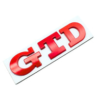 Emblème Badge GTD VW Golf 5 6 7 Avant Arrière - vue de dessus - Becquet Voiture
