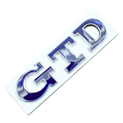 Emblème Badge GTD VW Golf 5 6 7 Avant Arrière - vue de face 2 - Becquet Voiture