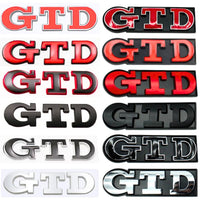 Emblème Badge GTD VW Golf 5 6 7 Avant Arrière - vue de face - Becquet Voiture