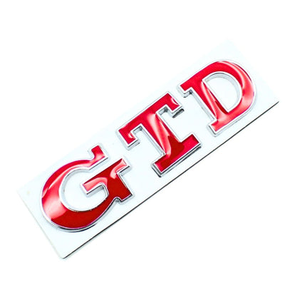 Emblème Badge GTD VW Golf 5 6 7 Avant Arrière - vue de profil 2 - Becquet Voiture