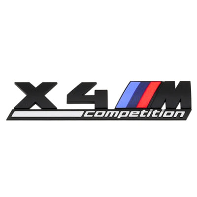 Emblème Badge Logo BMW M Competition Noir Chrome - détail du montage 2 - Becquet Voiture