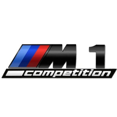 Emblème Badge Logo BMW M Competition Noir Chrome - installé sur véhicule 2 - Becquet Voiture